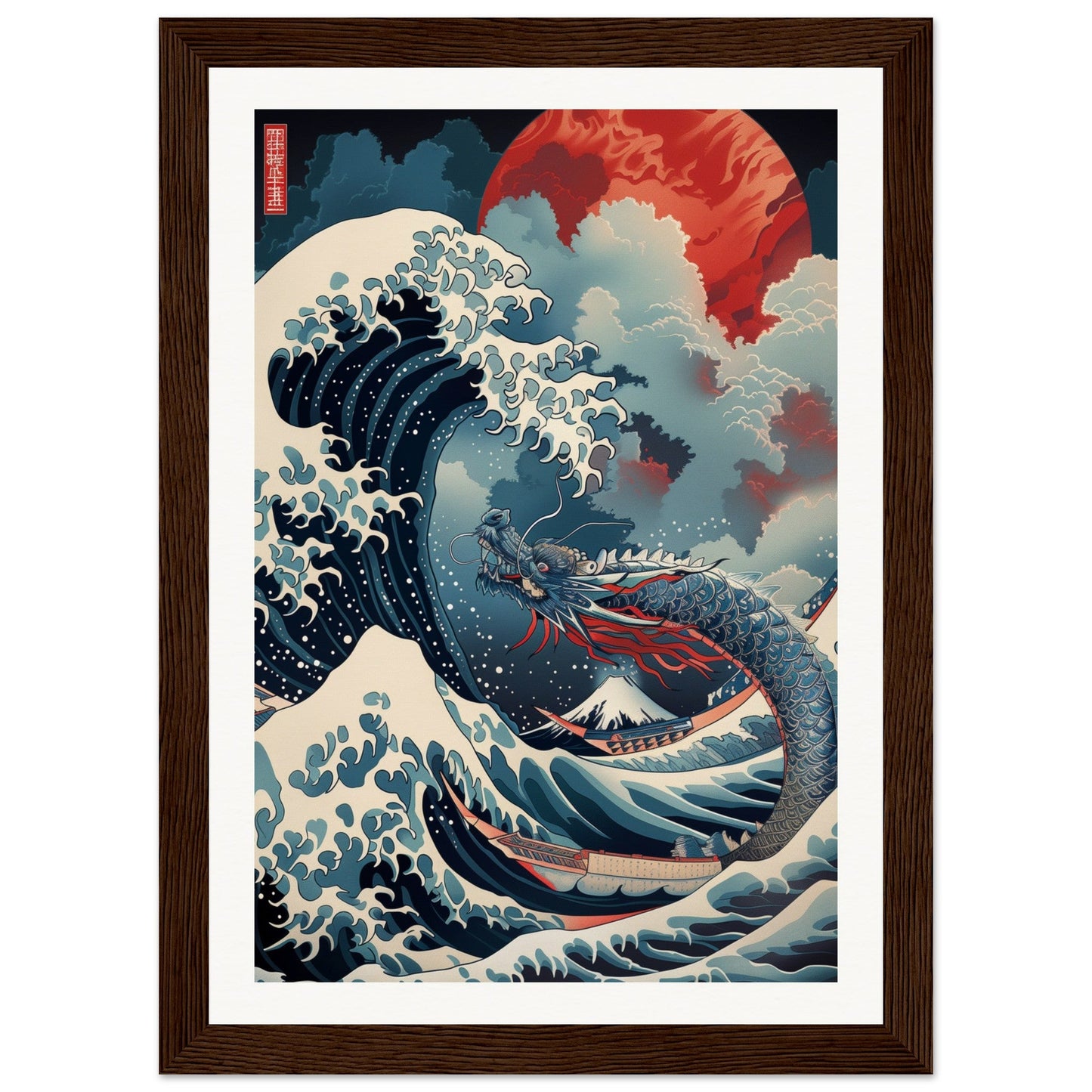 Poster Art Japonais ( 21x29.7-cm-Bois-foncé)