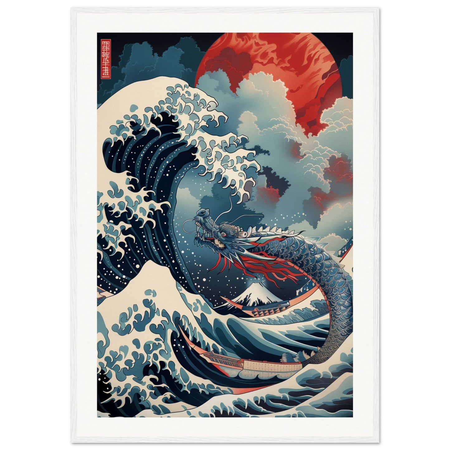 Poster Art Japonais ( 70x100-cm-Bois-blanc)