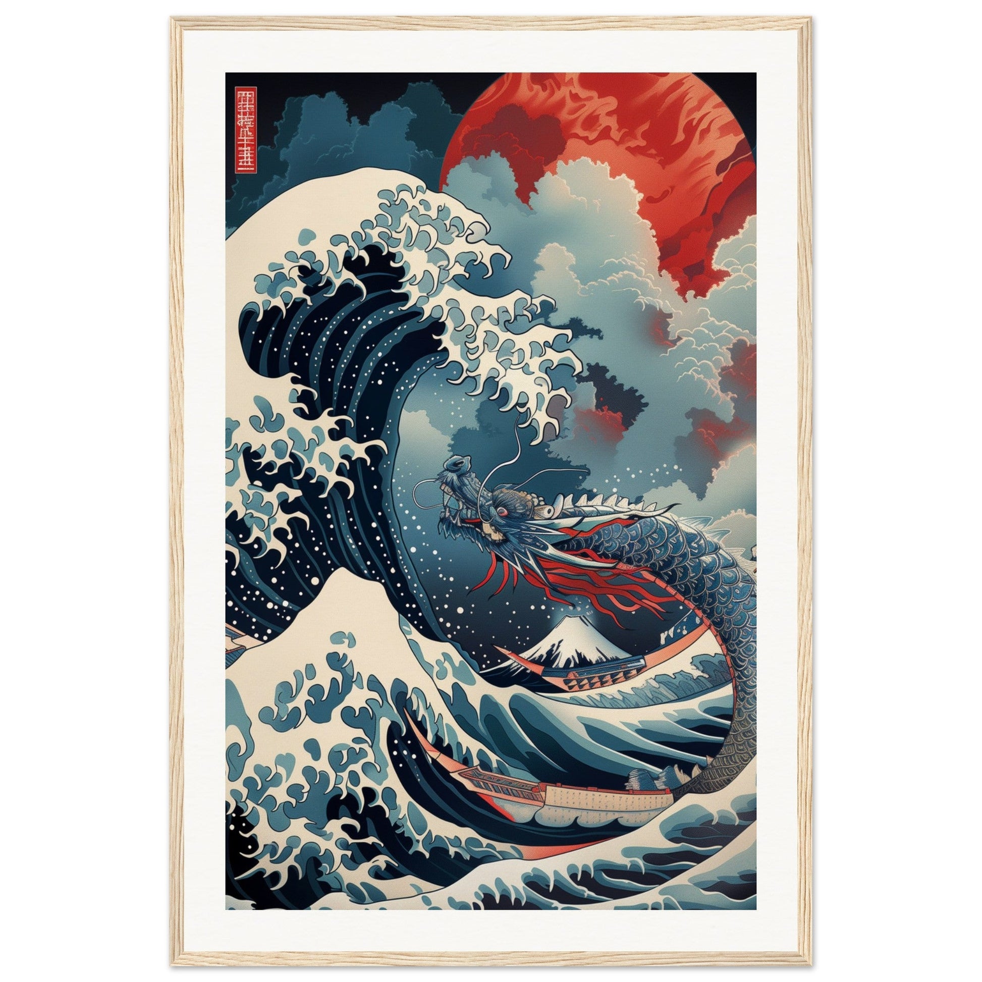 Poster Art Japonais ( 60x90-cm-Bois-clair)