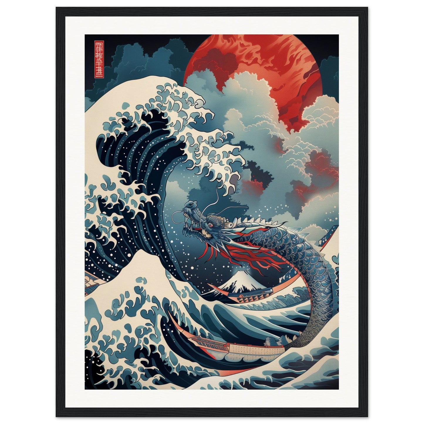 Poster Art Japonais ( 45x60-cm-Bois-noir)