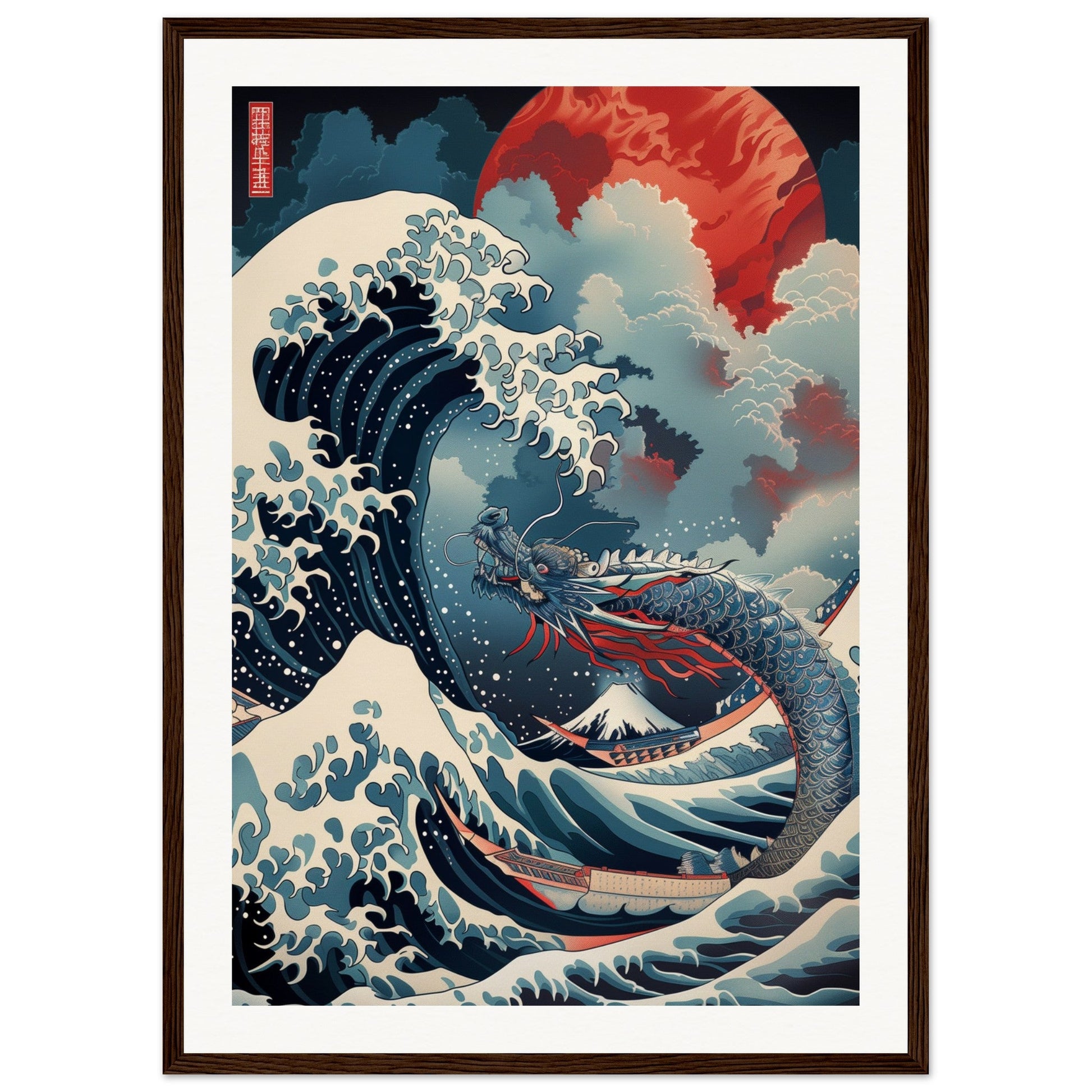 Poster Art Japonais ( 50x70-cm-Bois-foncé)