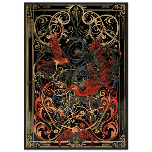 Poster Art Nouveau Graphic Design ( 70x100-cm-Bois-noir)