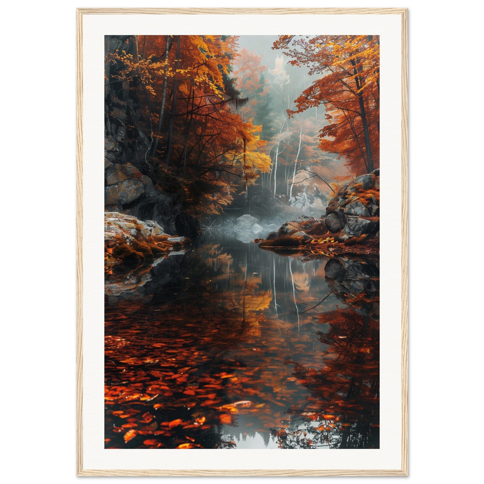 Poster Automne ( 70x100-cm-Bois-clair)