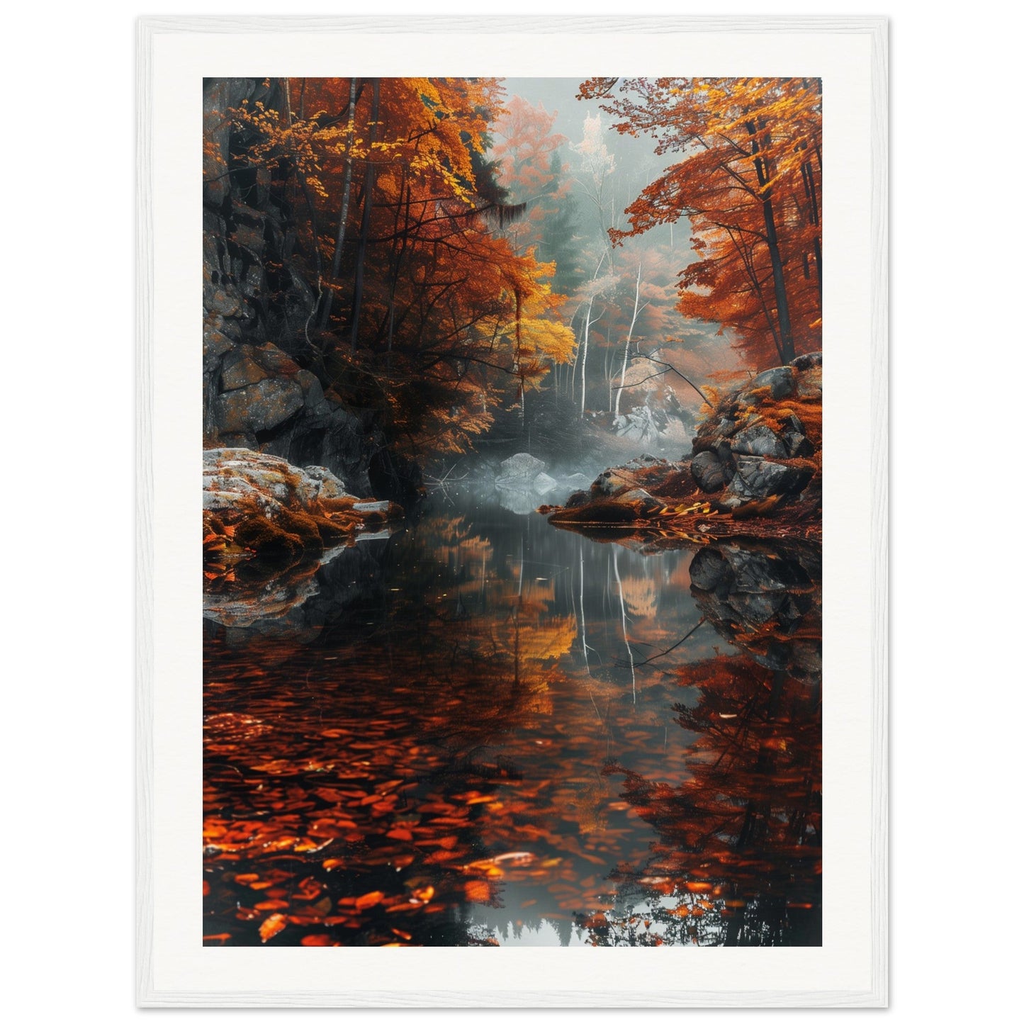 Poster Automne ( 60x80-cm-Bois-blanc)