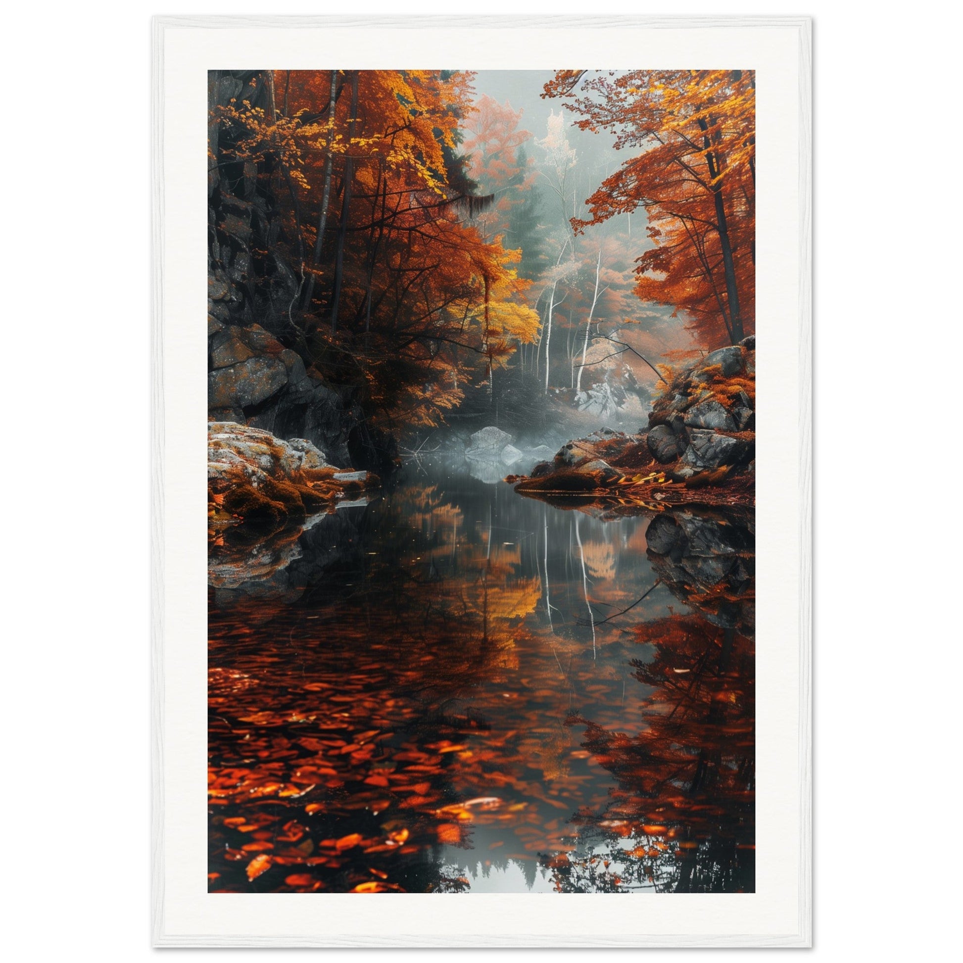 Poster Automne ( 70x100-cm-Bois-blanc)