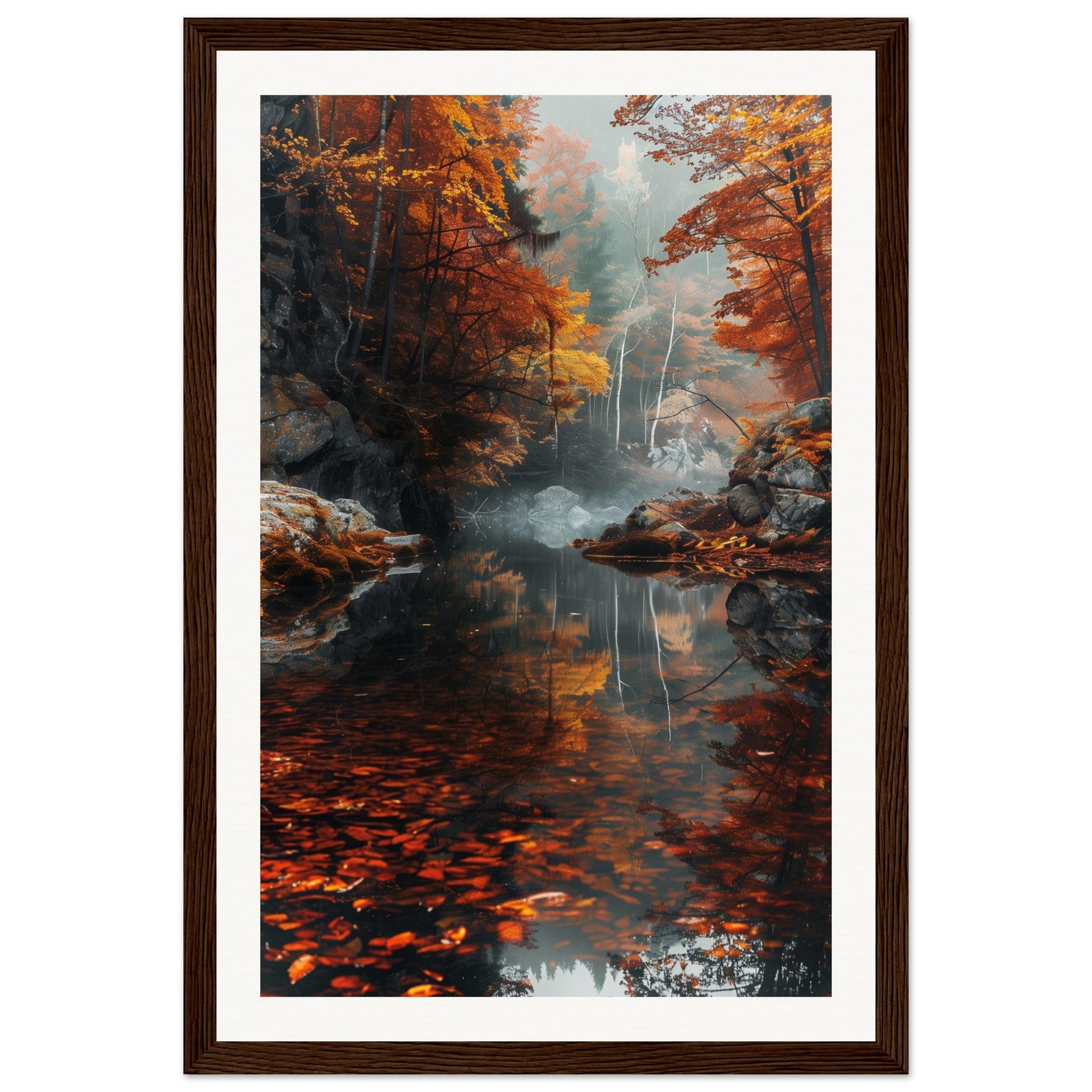 Poster Automne ( 30x45-cm-Bois-foncé)