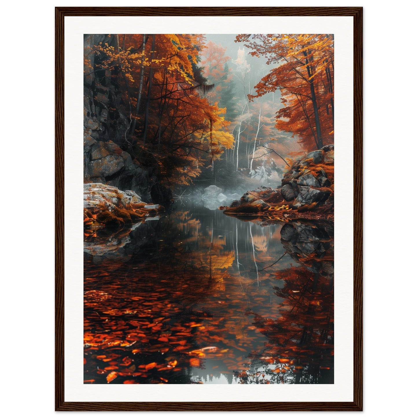 Poster Automne ( 45x60-cm-Bois-foncé)