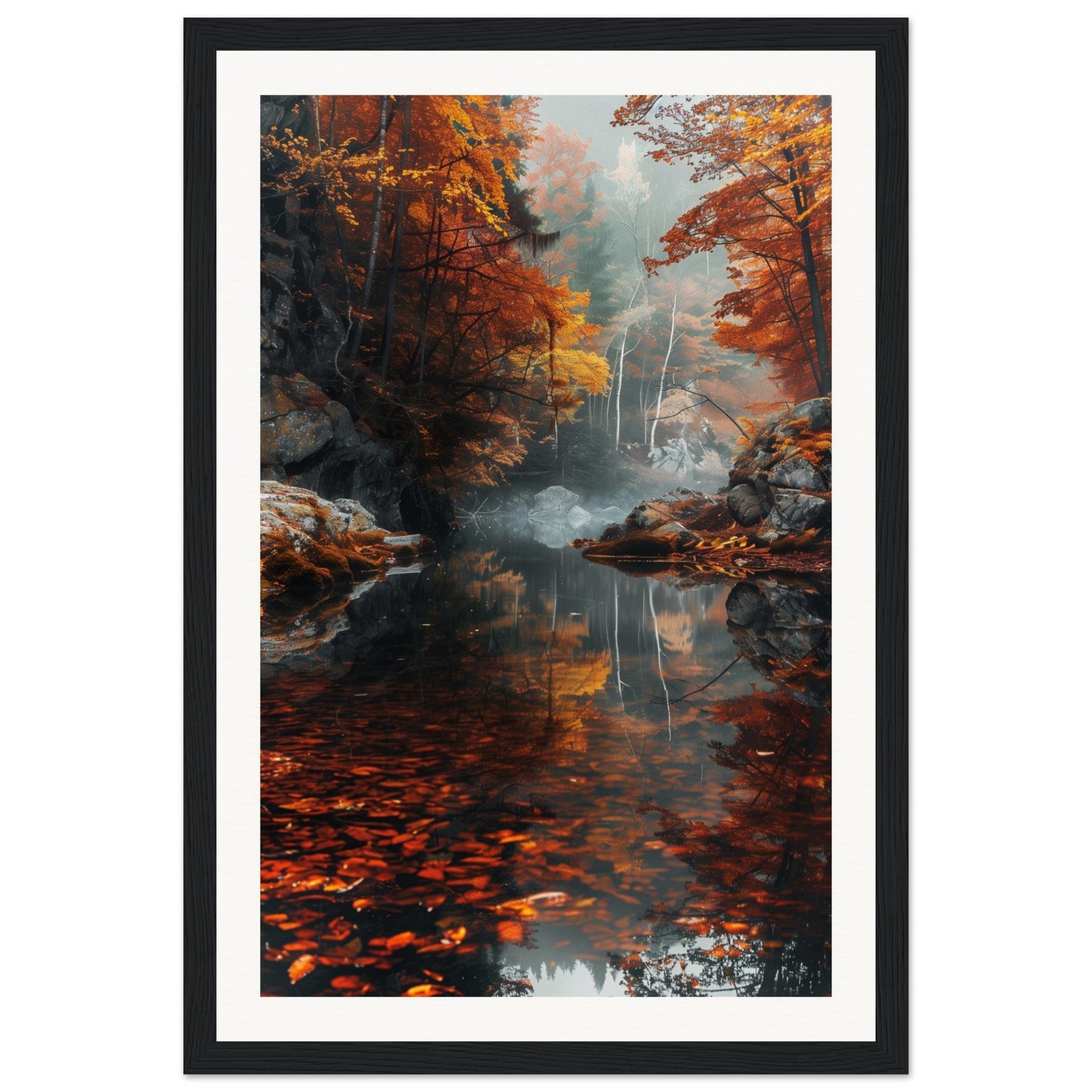 Poster Automne ( 30x45-cm-Bois-noir)