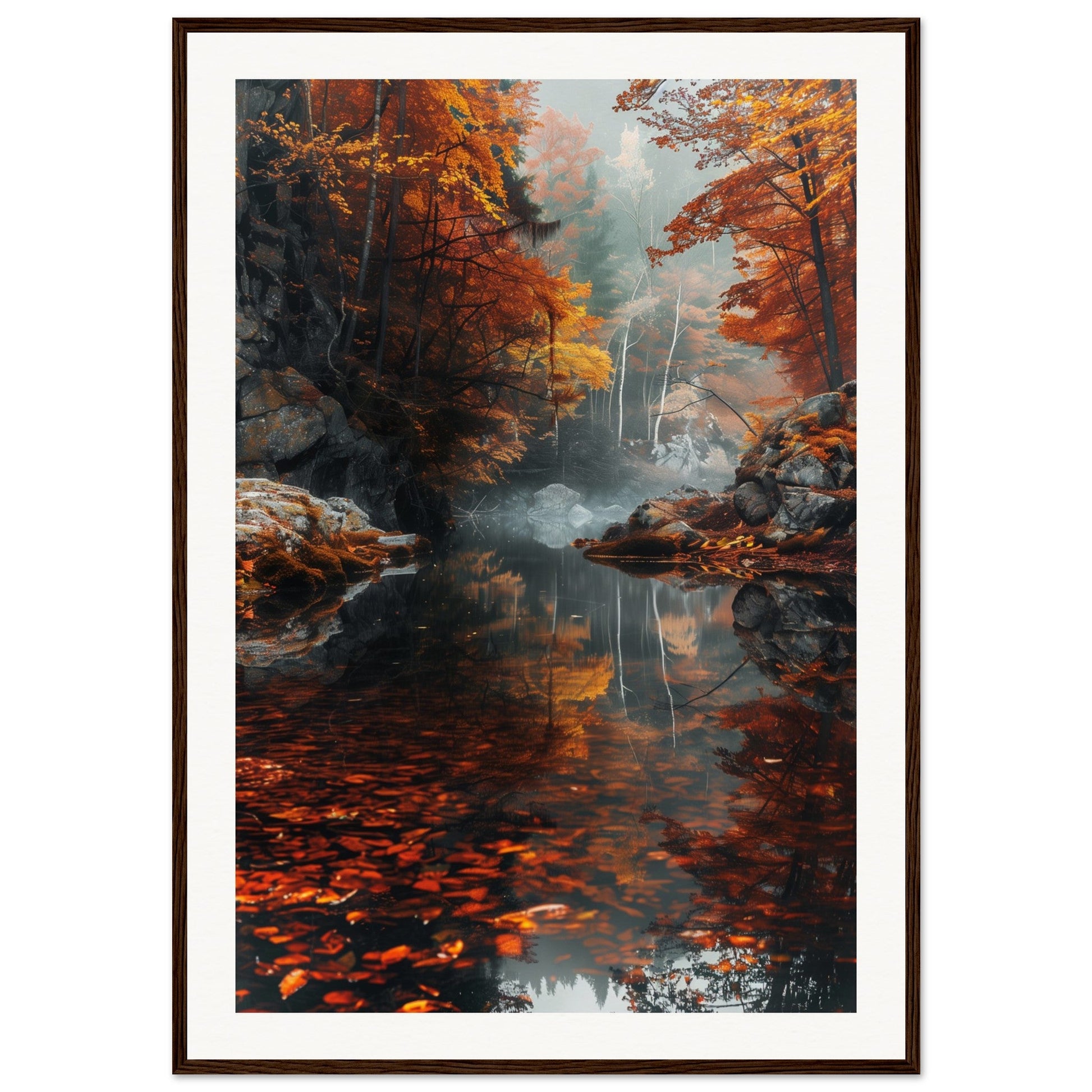 Poster Automne ( 70x100-cm-Bois-foncé)