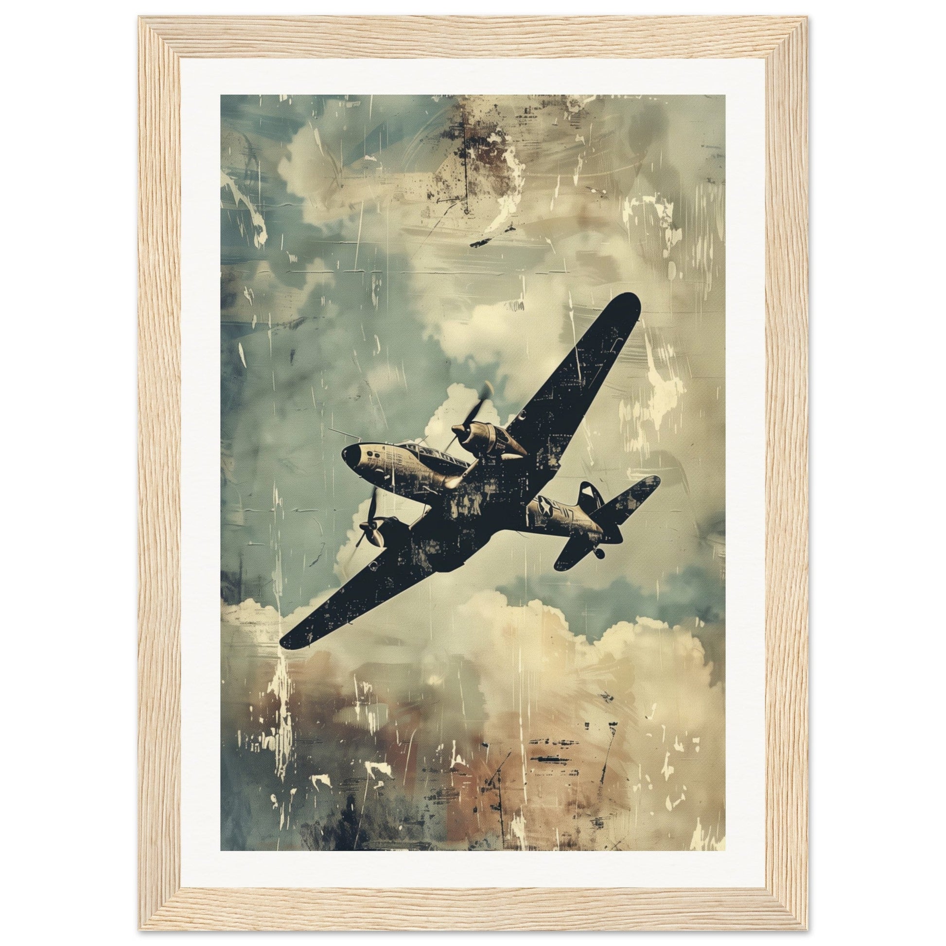 Poster Aviation ( 21x29.7-cm-Bois-clair)