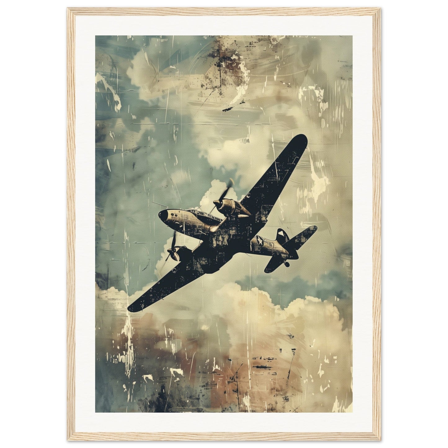 Poster Aviation ( 50x70-cm-Bois-clair)