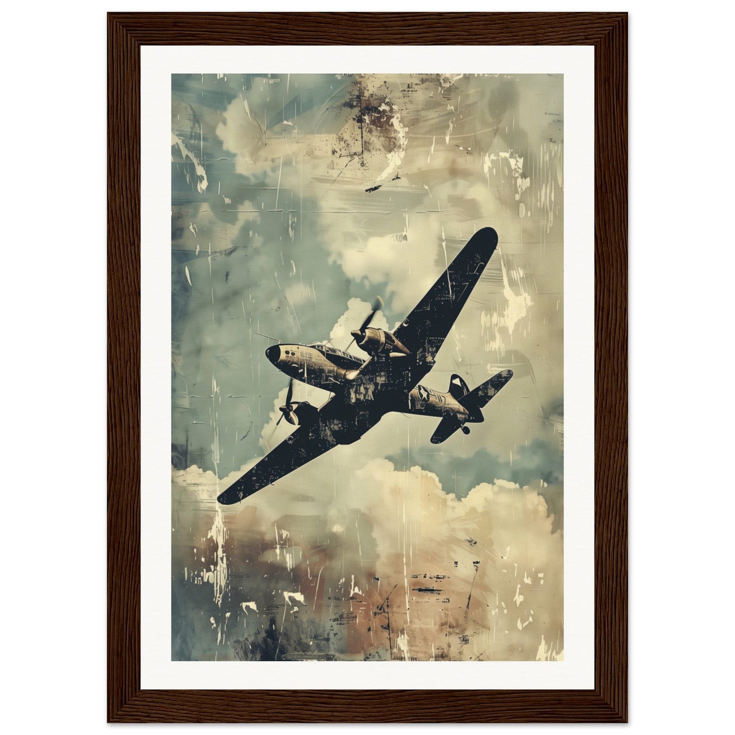 Poster Aviation ( 21x29.7-cm-Bois-foncé)