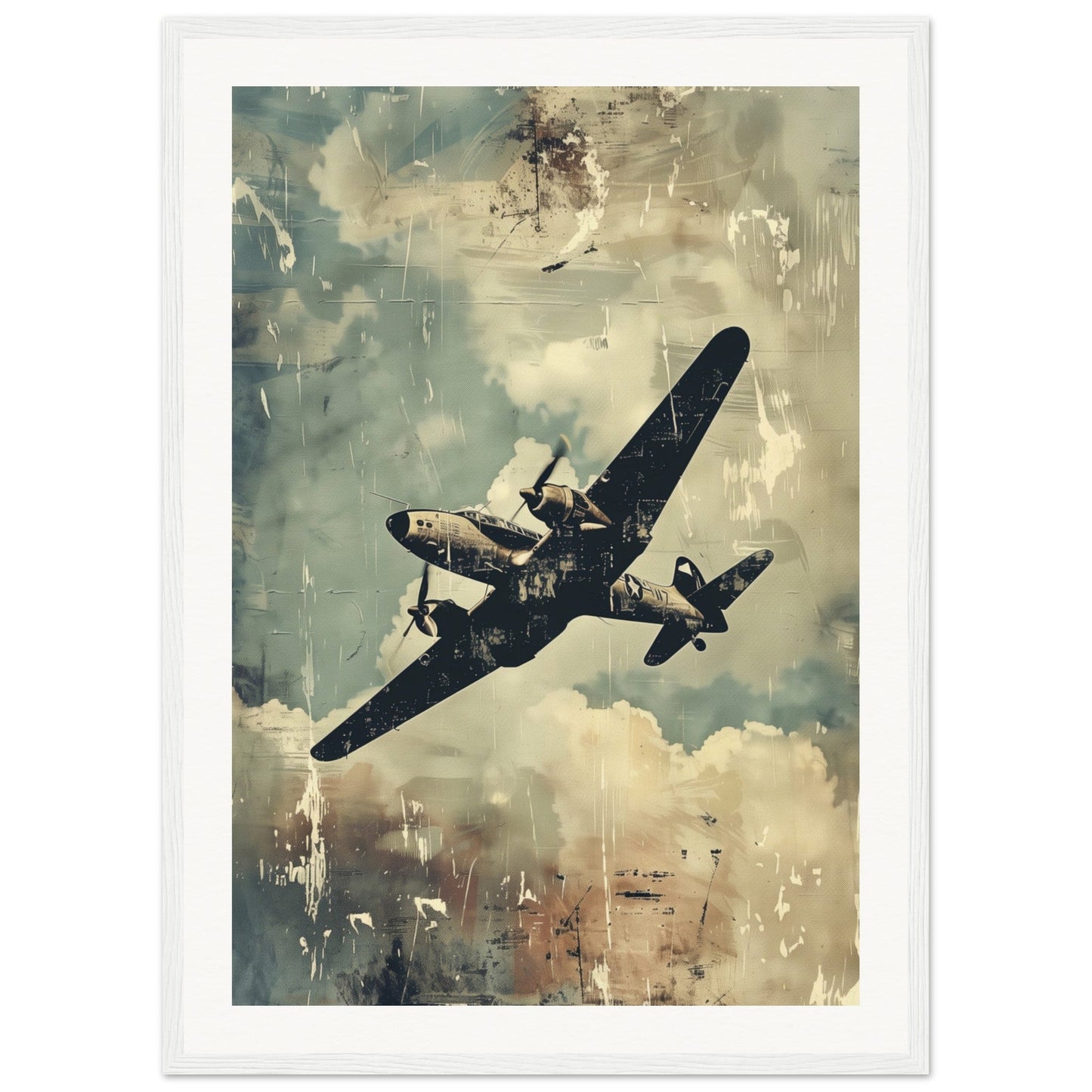 Poster Aviation ( 50x70-cm-Bois-blanc)