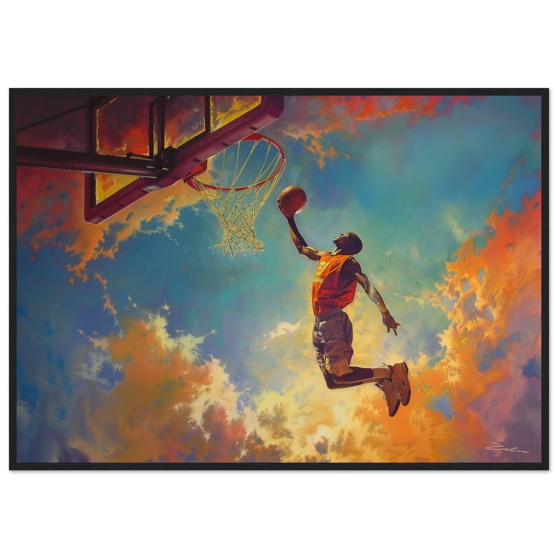 Poster Basket Dunk ( 70x100-cm-Bois-noir)