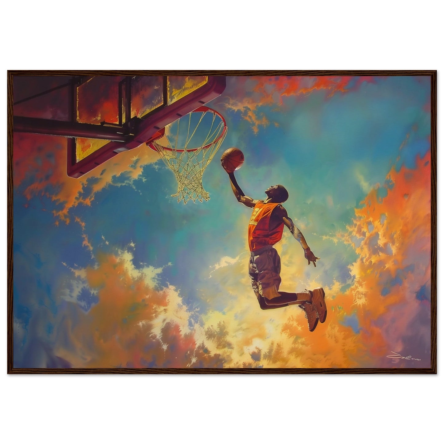 Poster Basket Dunk ( 70x100-cm-Bois-foncé)