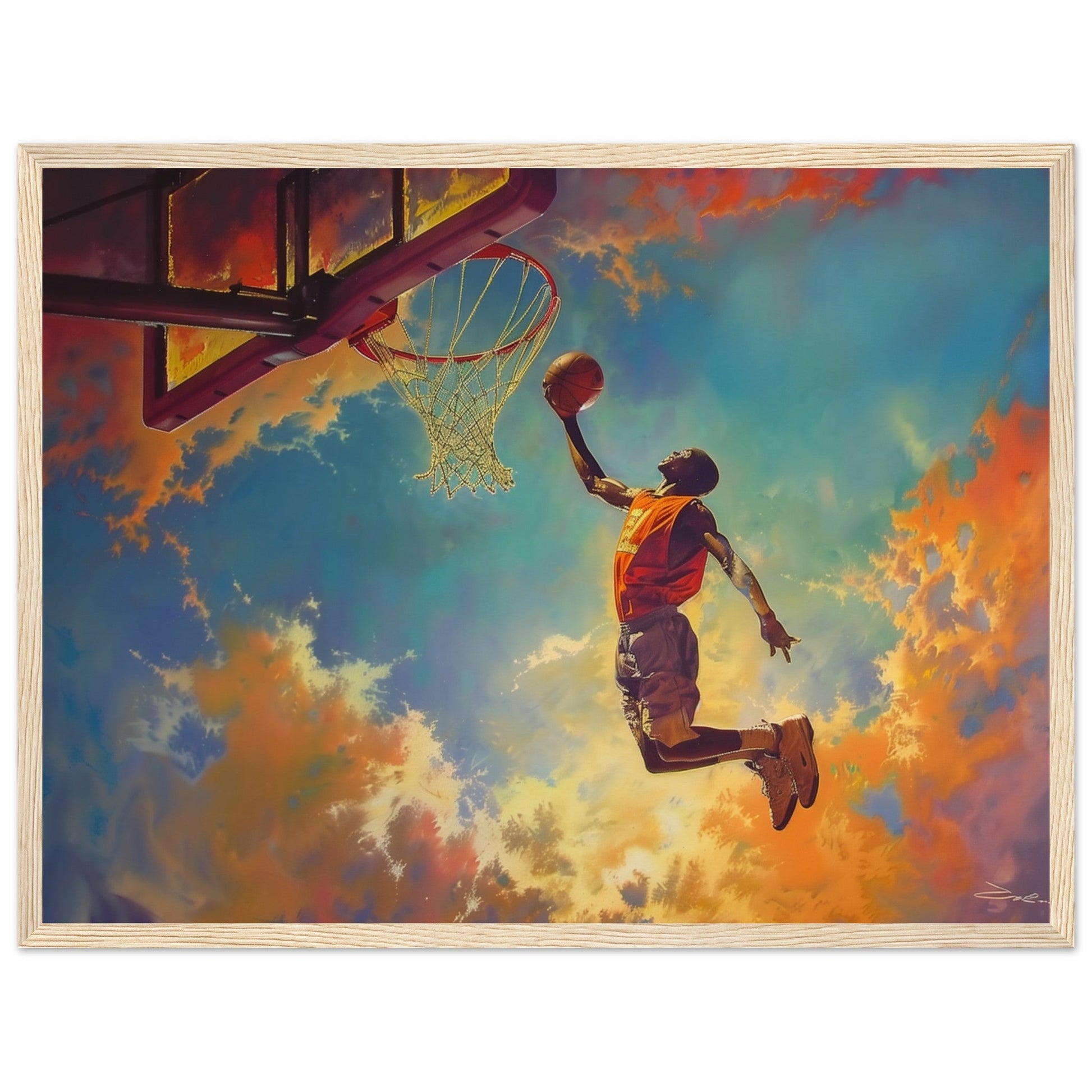 Poster Basket Dunk ( 45x60-cm-Bois-clair)