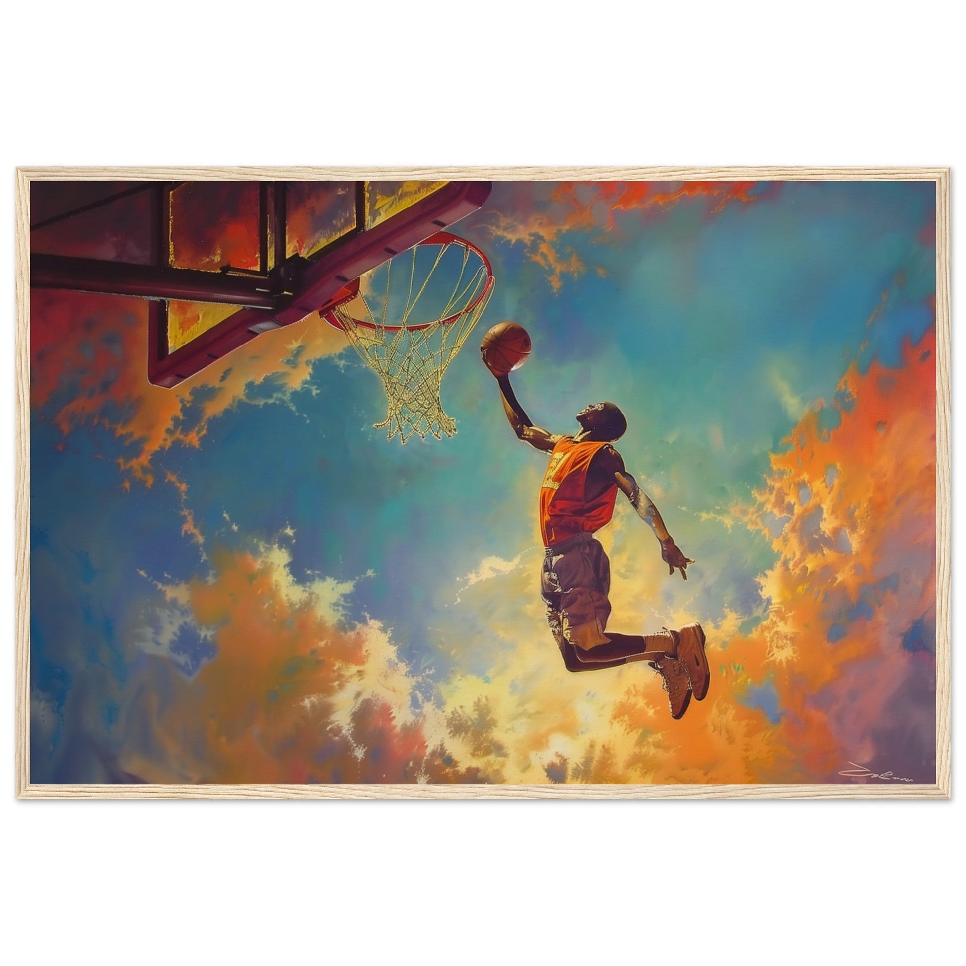 Poster Basket Dunk ( 60x90-cm-Bois-clair)