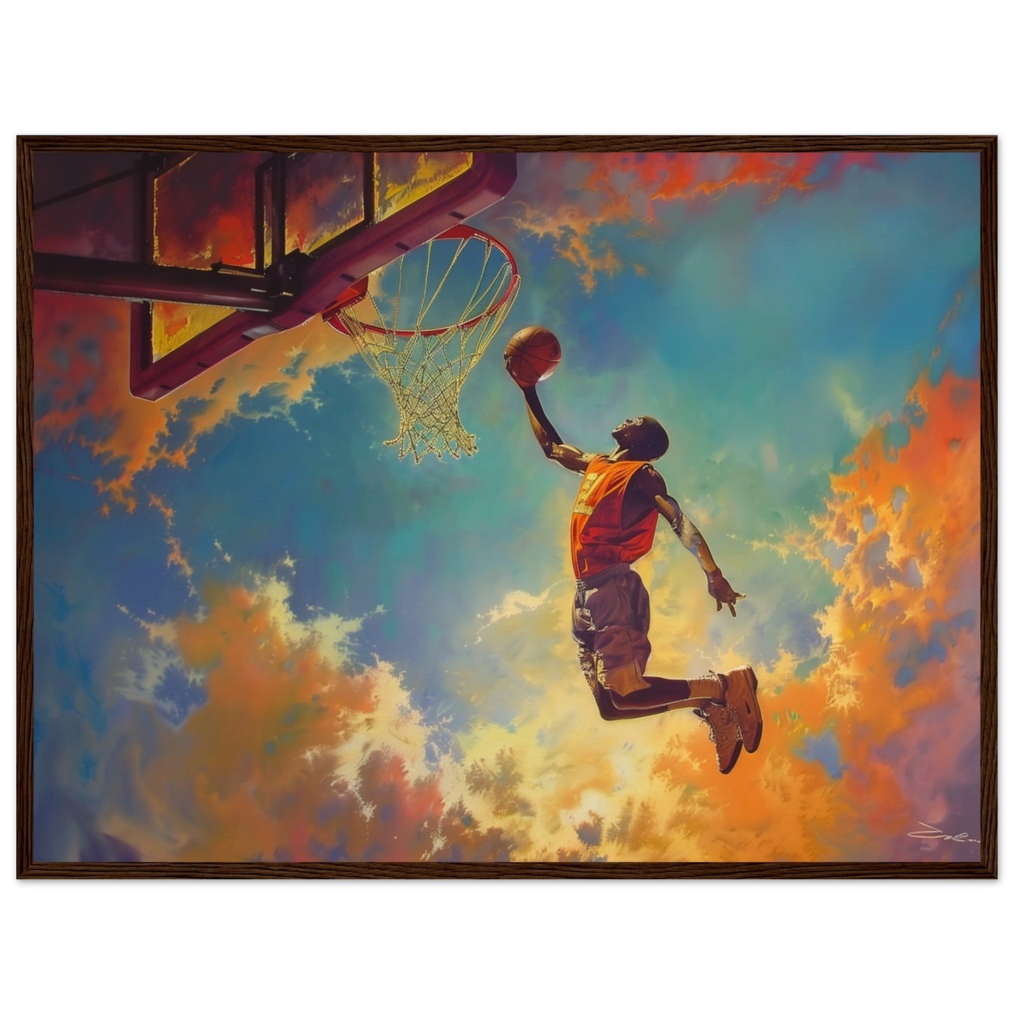 Poster Basket Dunk ( 60x80-cm-Bois-foncé)