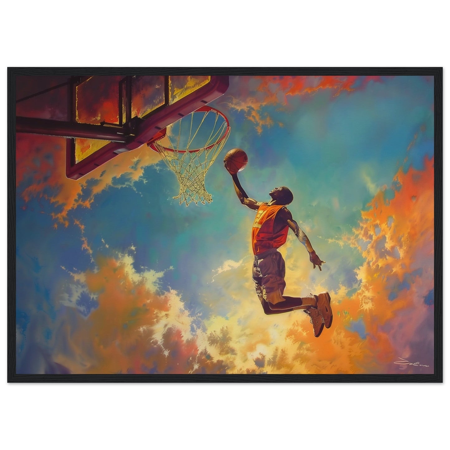 Poster Basket Dunk ( 50x70-cm-Bois-noir)