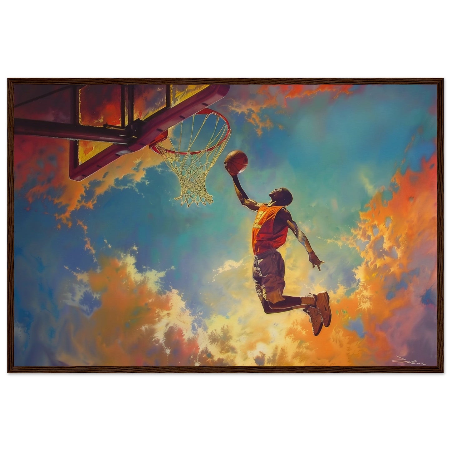 Poster Basket Dunk ( 60x90-cm-Bois-foncé)