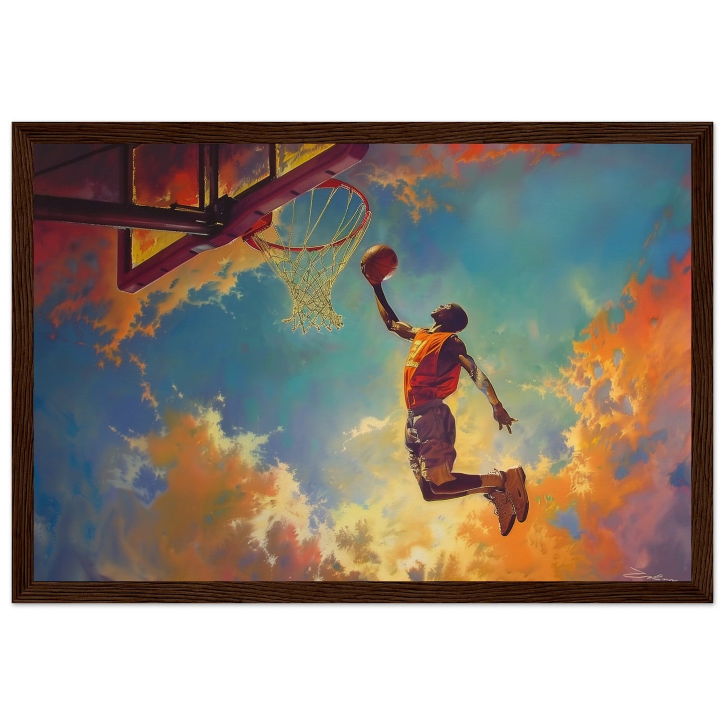 Poster Basket Dunk ( 30x45-cm-Bois-foncé)