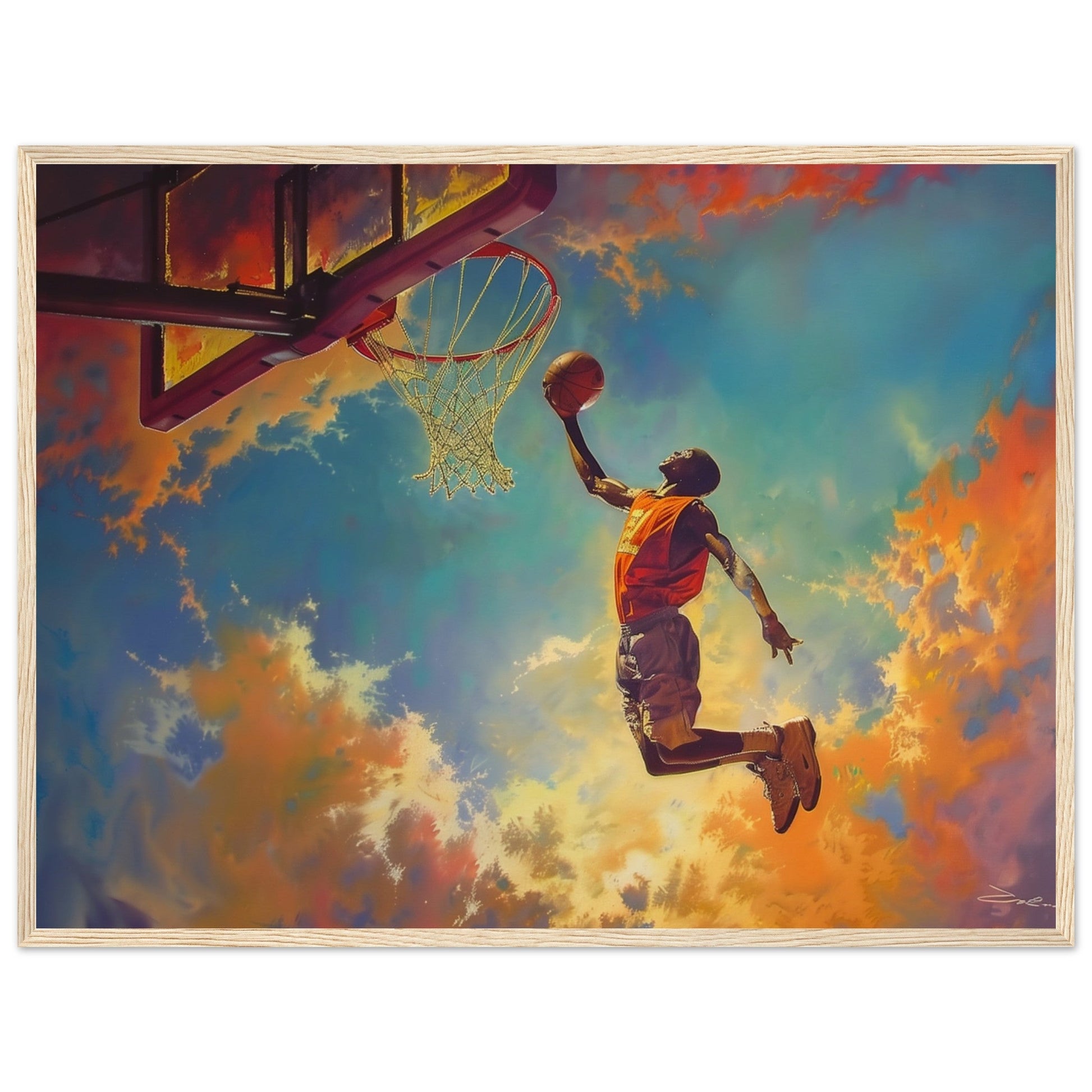 Poster Basket Dunk ( 60x80-cm-Bois-clair)