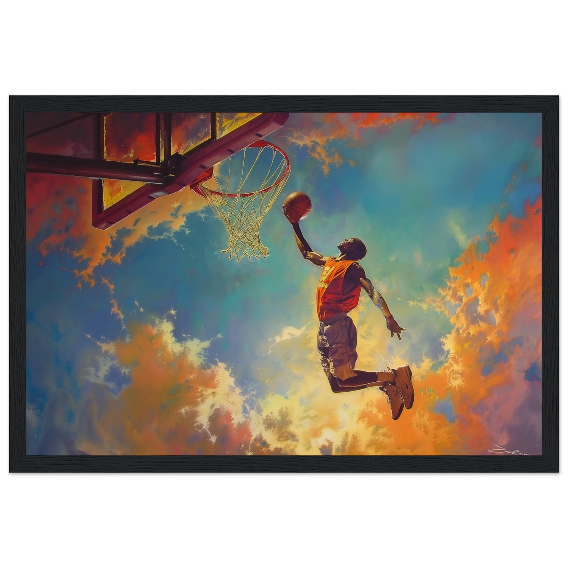 Poster Basket Dunk ( 30x45-cm-Bois-noir)