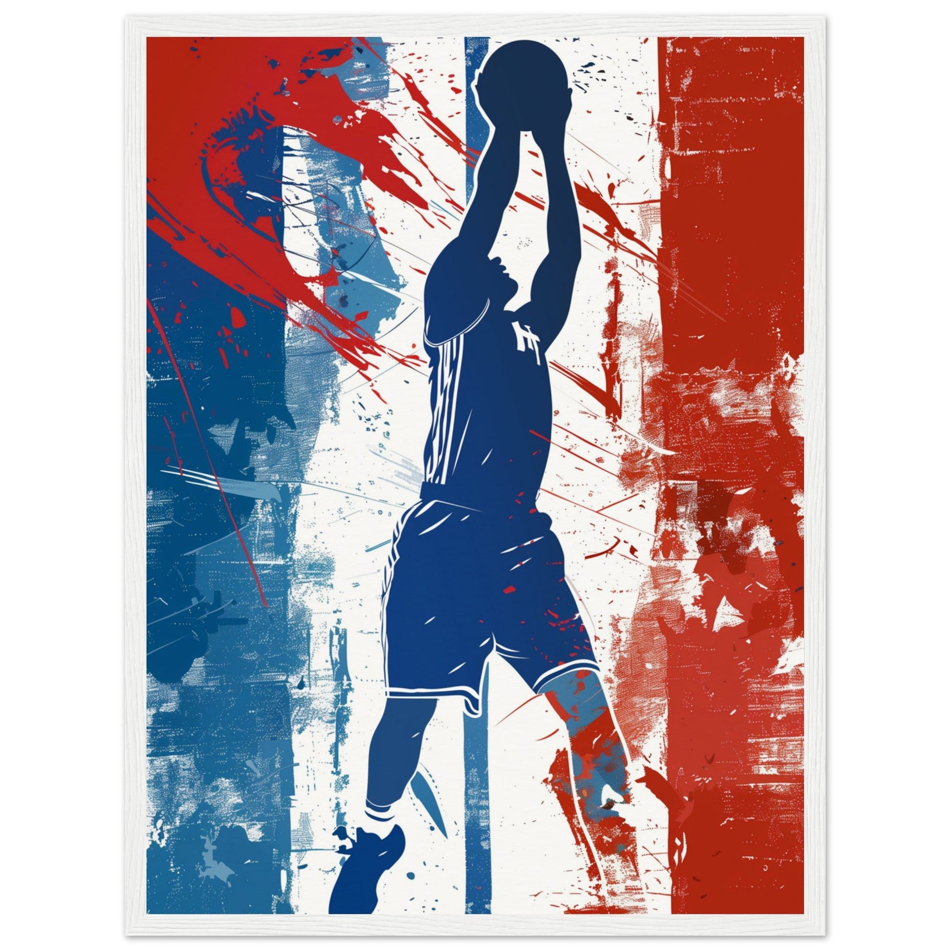 Poster Basket France ( 45x60-cm-Bois-blanc)