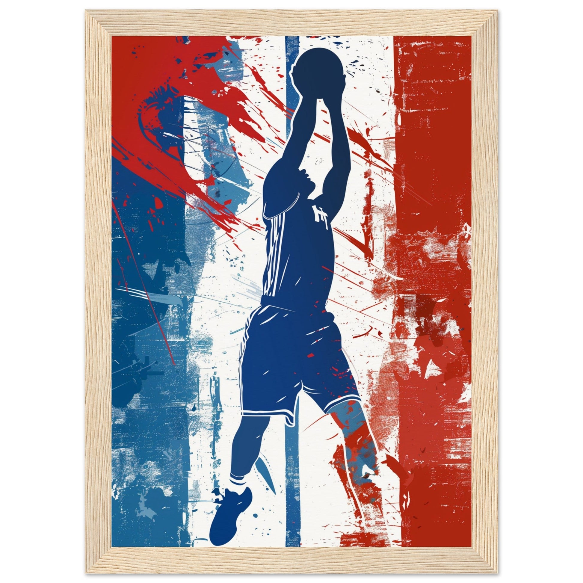 Poster Basket France ( 21x29.7-cm-Bois-clair)