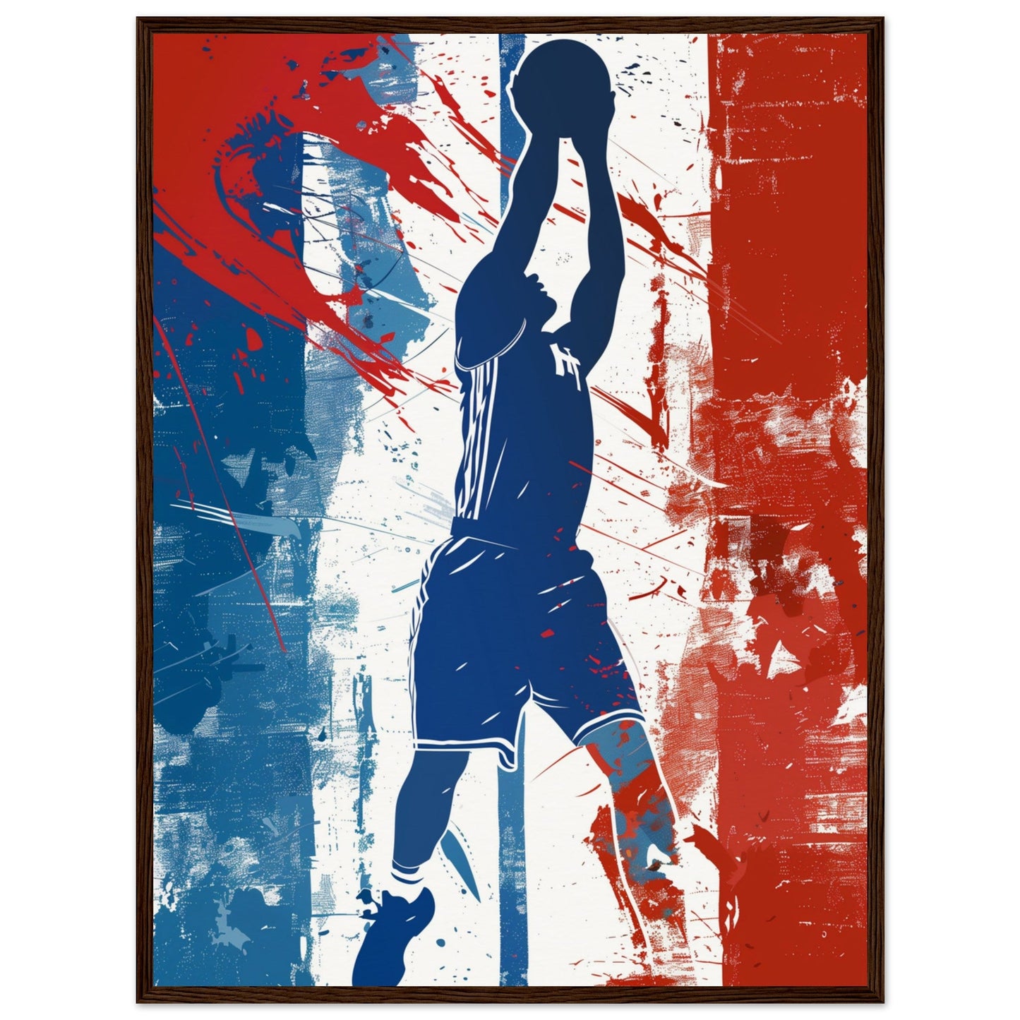 Poster Basket France ( 60x80-cm-Bois-foncé)