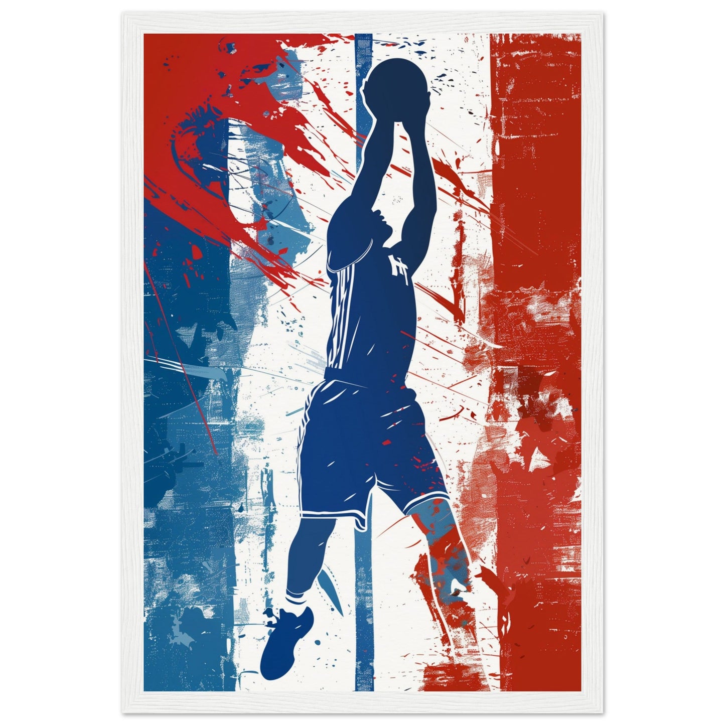 Poster Basket France ( 30x45-cm-Bois-blanc)