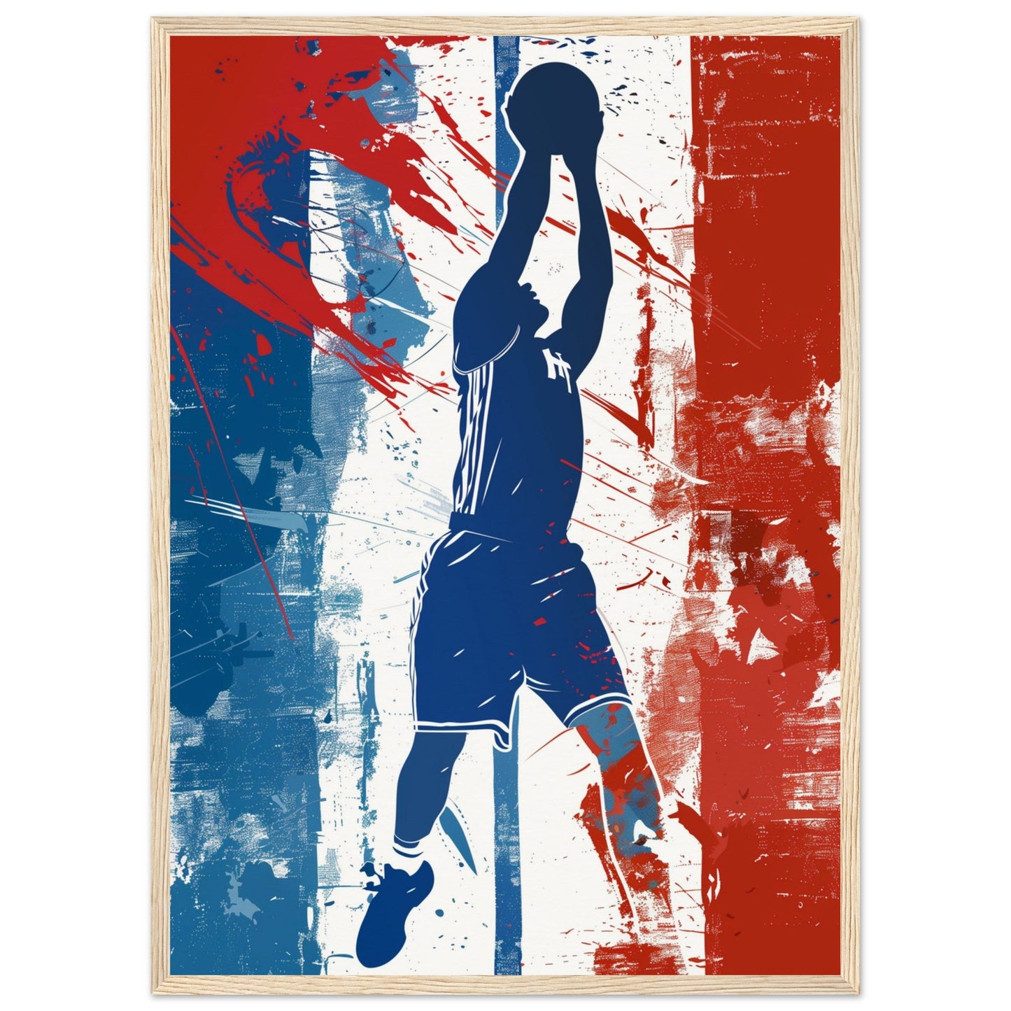 Poster Basket France ( 50x70-cm-Bois-clair)