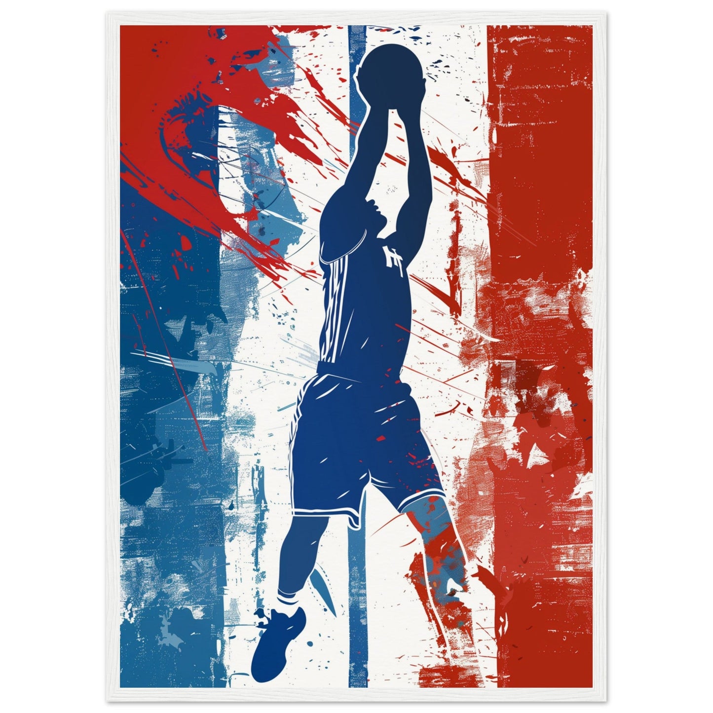 Poster Basket France ( 50x70-cm-Bois-blanc)