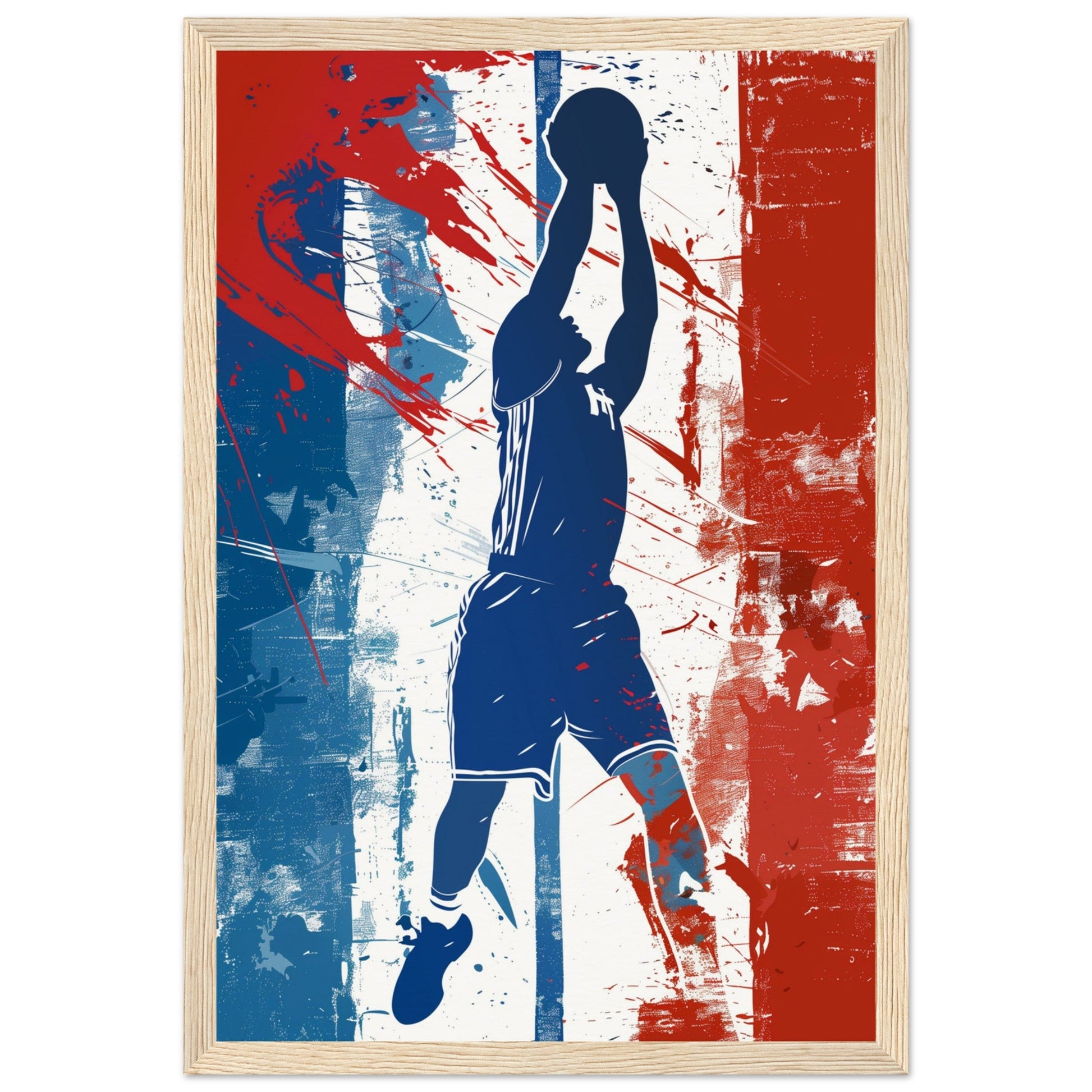 Poster Basket France ( 30x45-cm-Bois-clair)