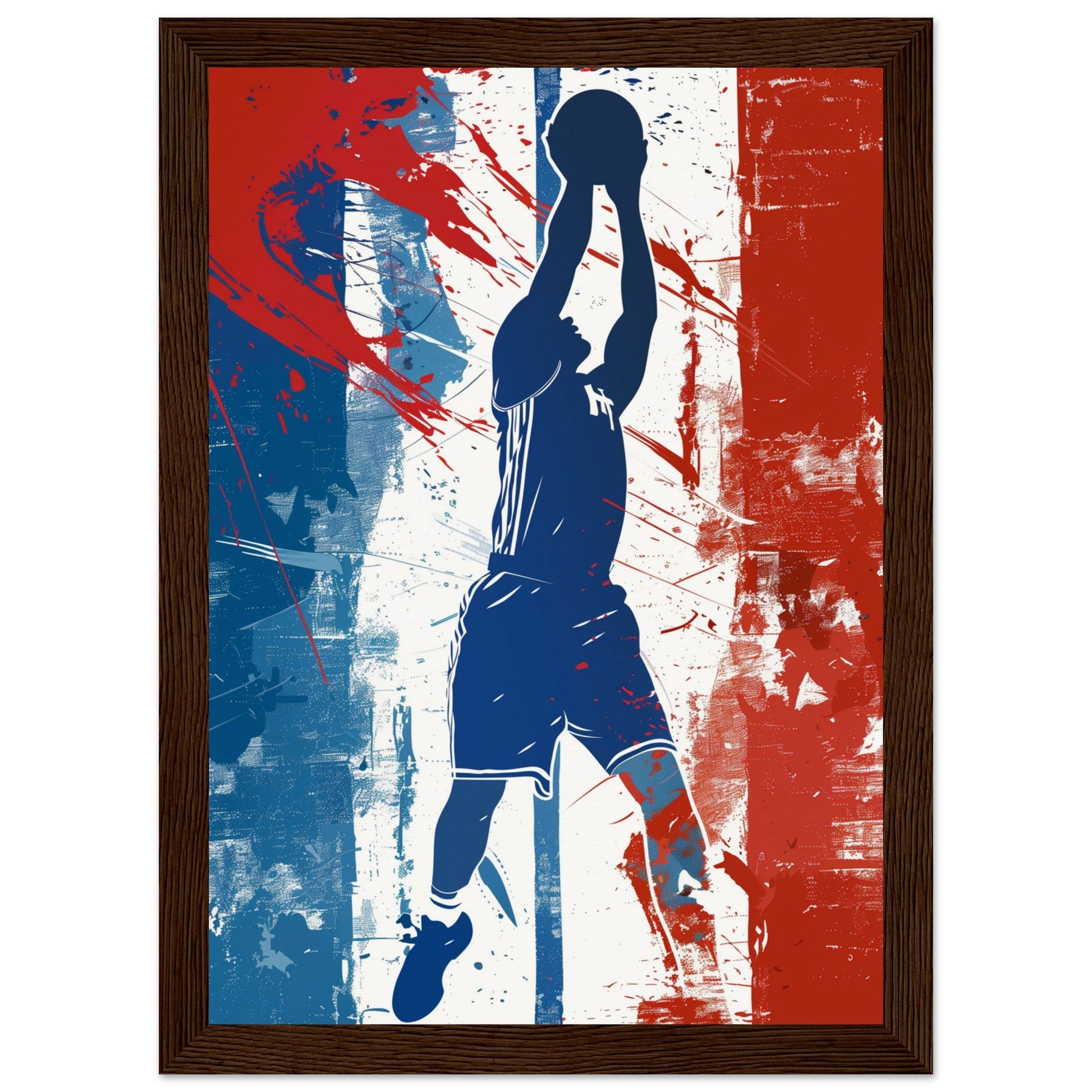 Poster Basket France ( 21x29.7-cm-Bois-foncé)