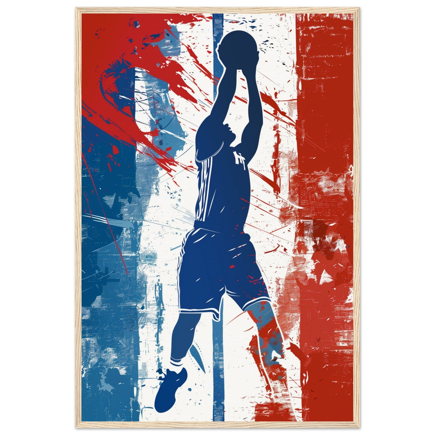 Poster Basket France ( 60x90-cm-Bois-clair)