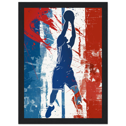 Poster Basket France ( 21x29.7-cm-Bois-noir)