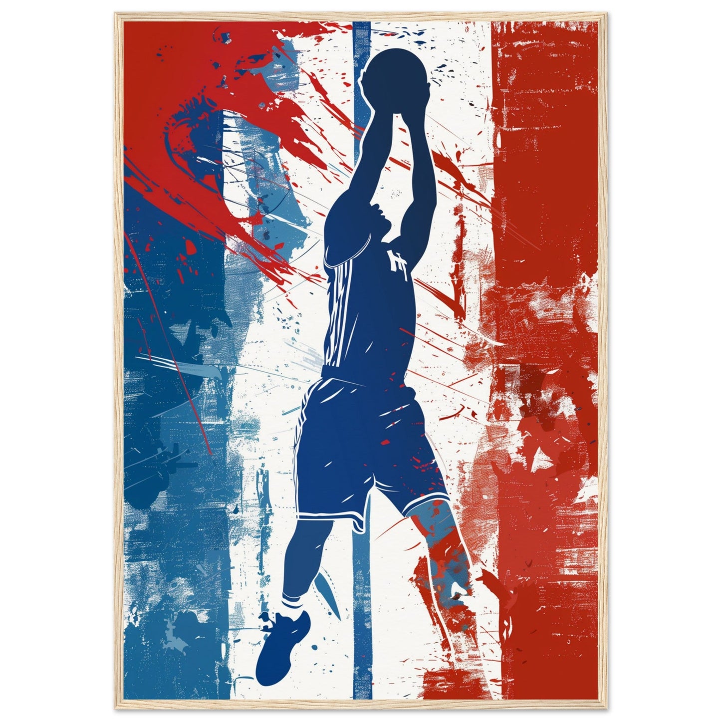 Poster Basket France ( 70x100-cm-Bois-clair)