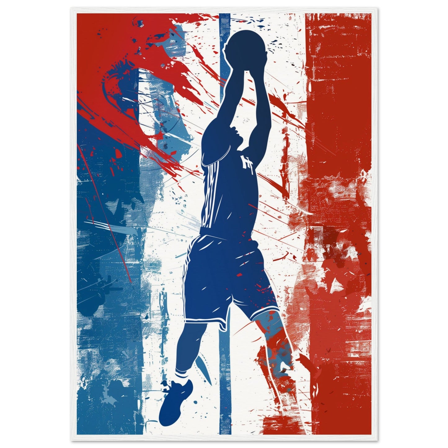 Poster Basket France ( 70x100-cm-Bois-blanc)