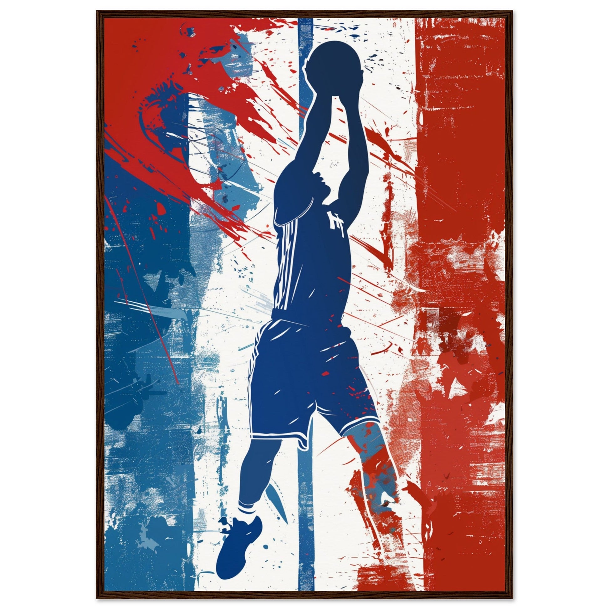 Poster Basket France ( 70x100-cm-Bois-foncé)