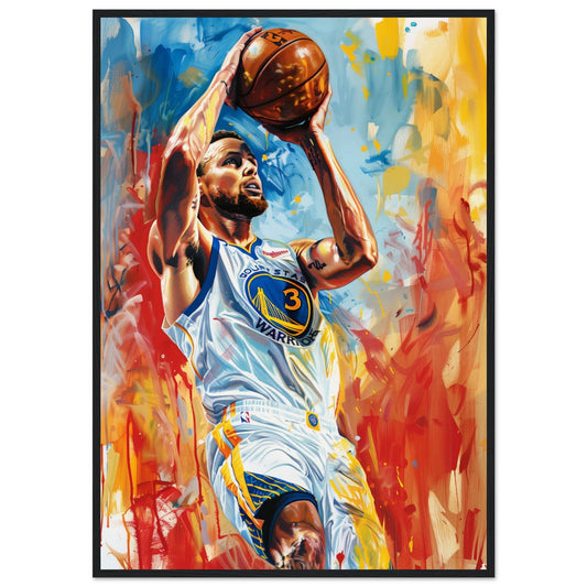 Poster Basket Meilleur Tir ( 70x100-cm-Bois-noir)