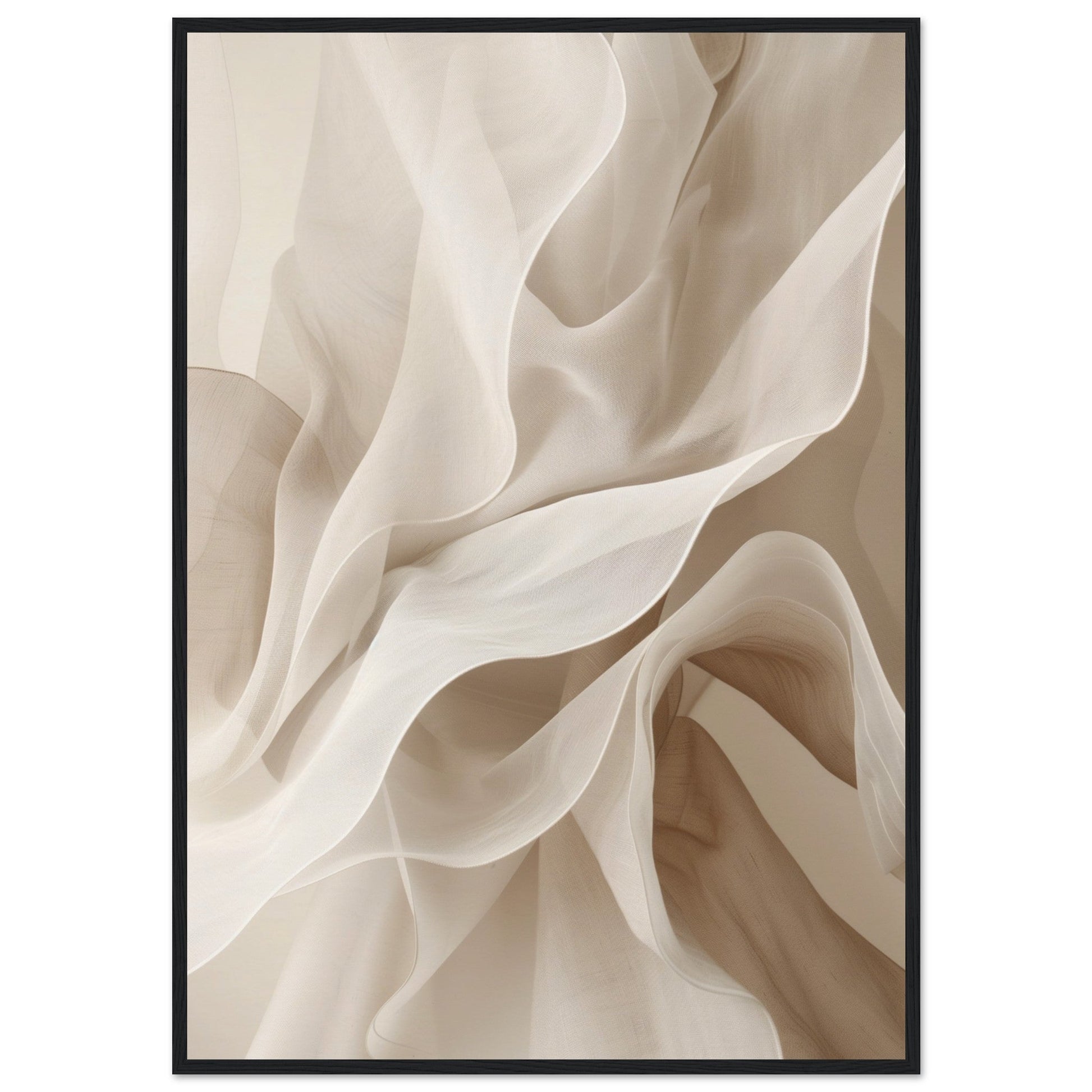 Poster Beige et Blanc ( 70x100-cm-Bois-noir)