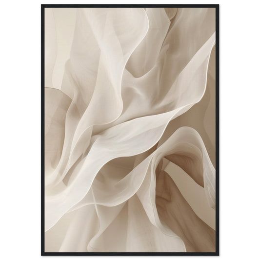 Poster Beige et Blanc ( 70x100-cm-Bois-noir)