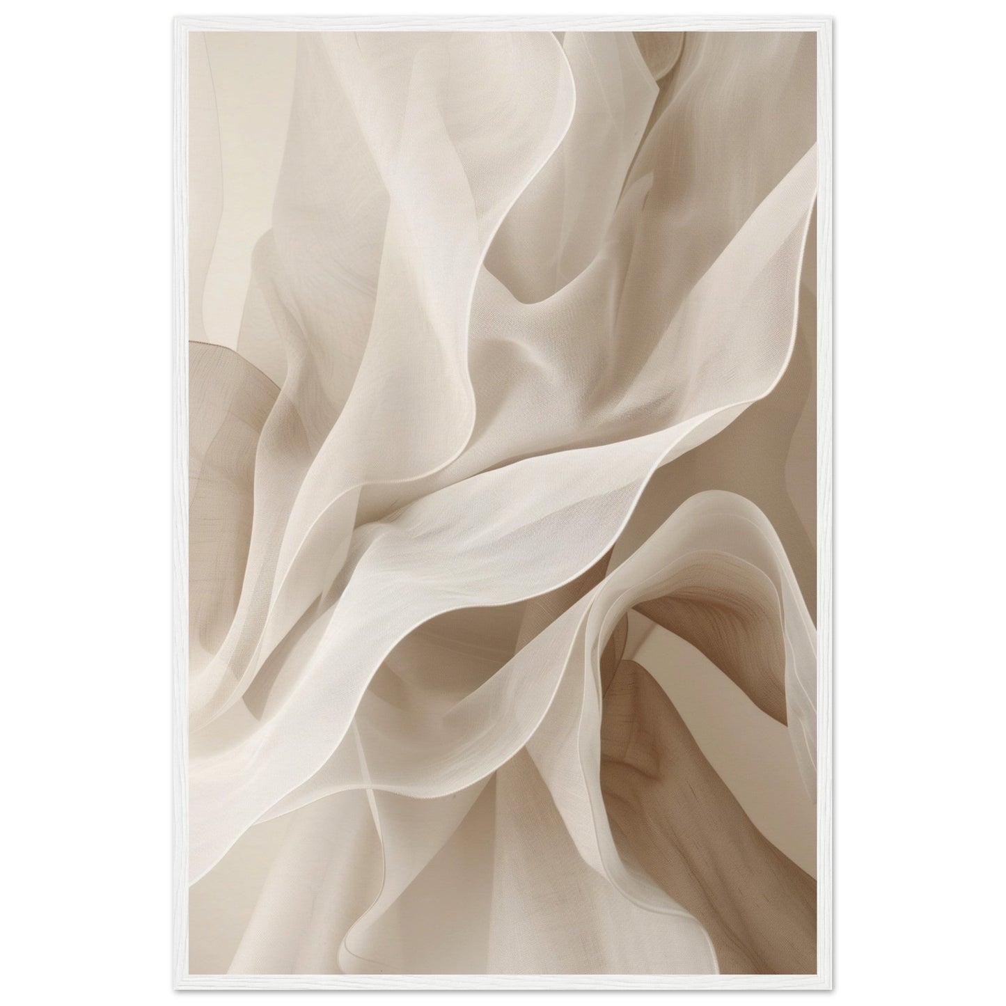 Poster Beige et Blanc ( 60x90-cm-Bois-blanc)