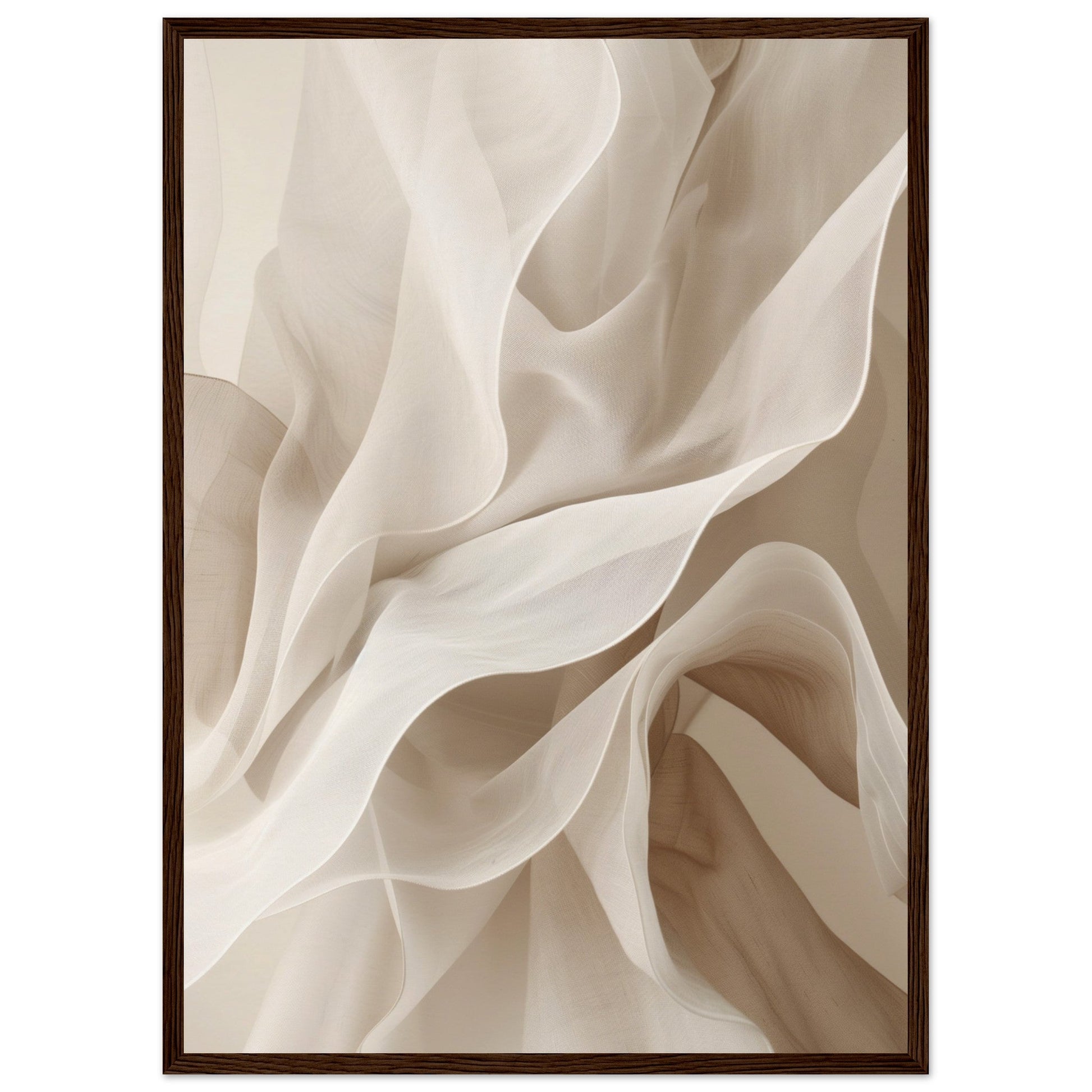 Poster Beige et Blanc ( 50x70-cm-Bois-foncé)