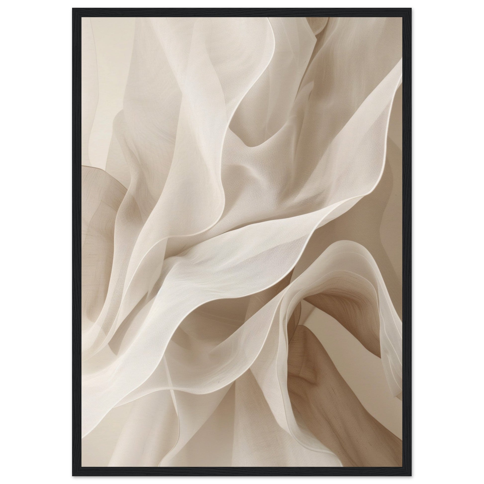 Poster Beige et Blanc ( 50x70-cm-Bois-noir)