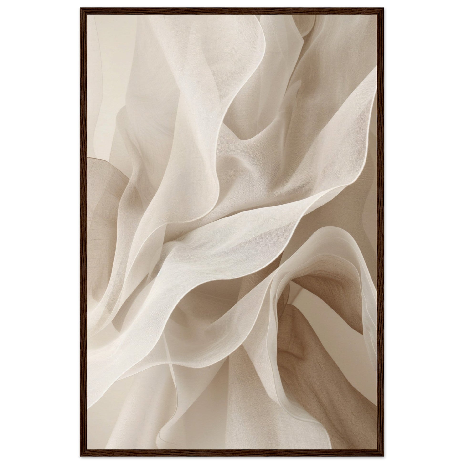 Poster Beige et Blanc ( 60x90-cm-Bois-foncé)