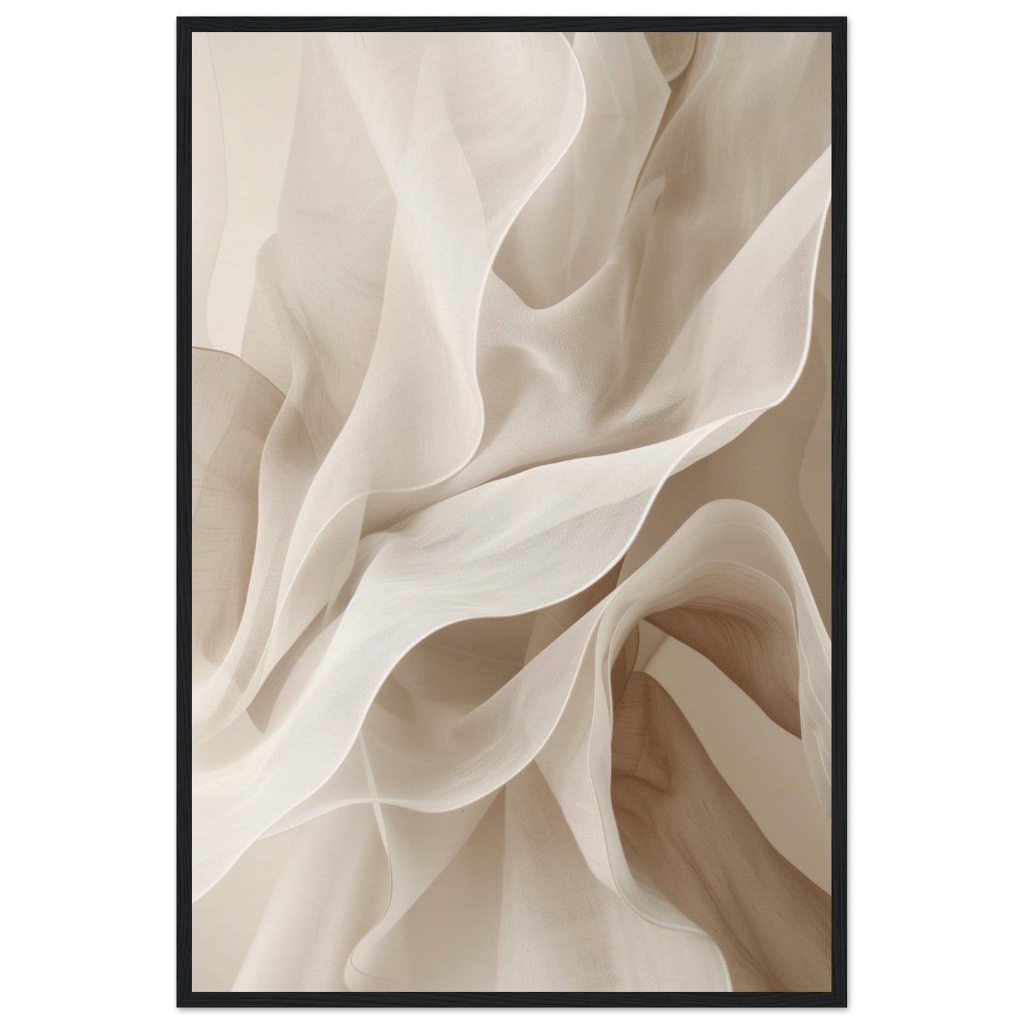 Poster Beige et Blanc ( 60x90-cm-Bois-noir)