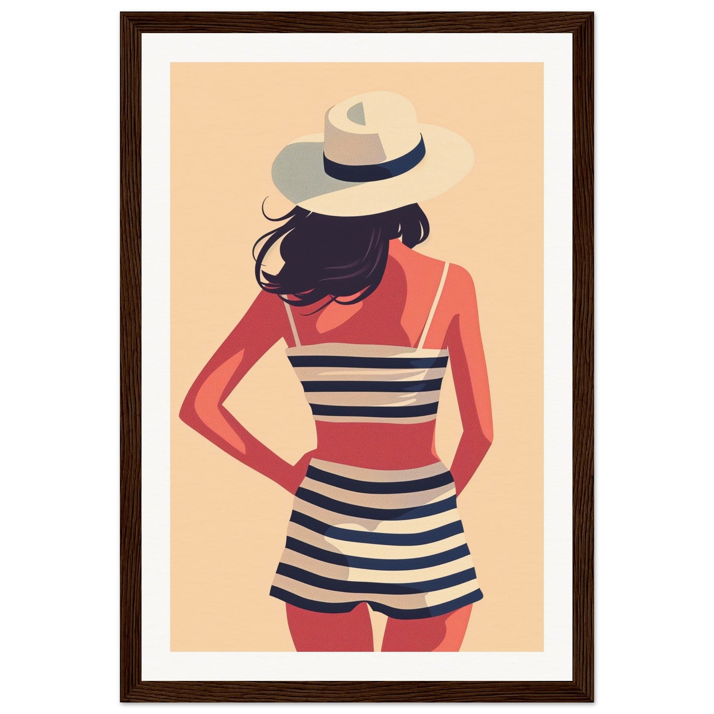 Poster Bikini Design ( 30x45-cm-Bois-foncé)