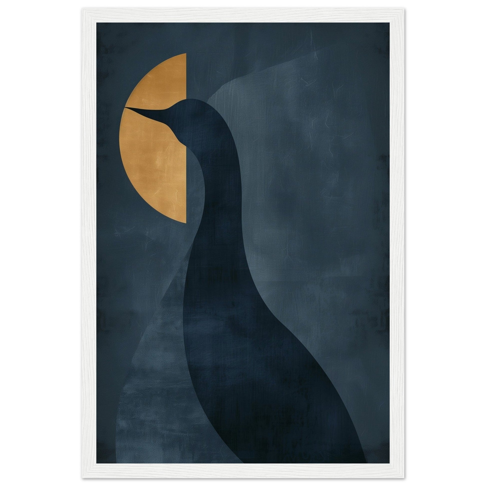 Poster Bleu Canard ( 30x45-cm-Bois-blanc)